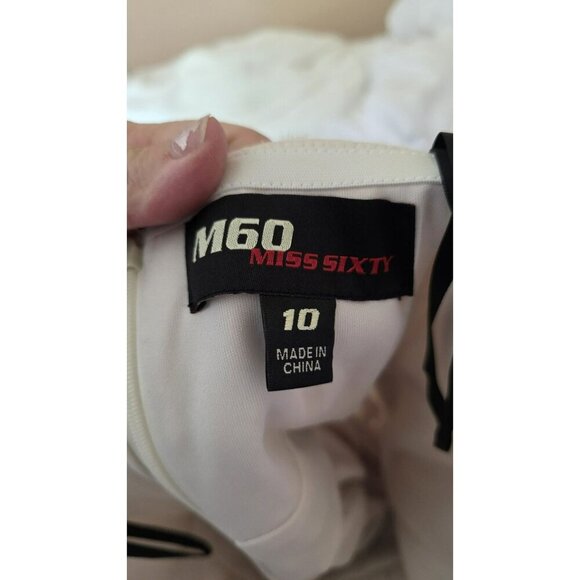 MISS SIXTY M60 Mini DRESS SIZE 10 CREAM BLACK ACCENTS Wedding Guest Shower NWT - Picture 14 of 14